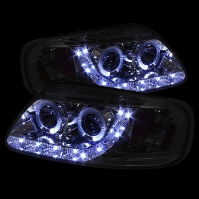 Ford Expedition 1997-2002 Clear LED DRL Projector Headlights with Halo