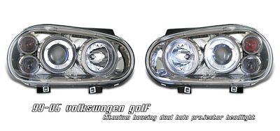 VW Golf 1999-2005 Smoked Dual Halo Projector Headlights
