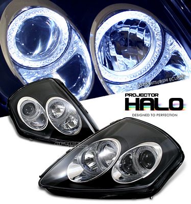 Mitsubishi Eclipse 2000-2005 Black Dual Halo Projector Headlights