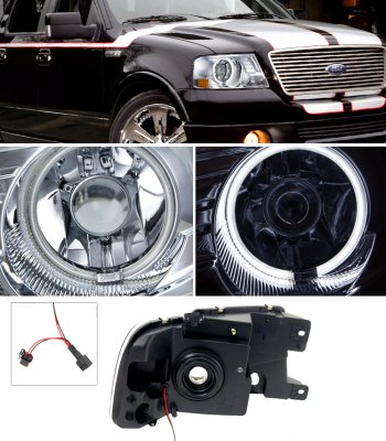 Ford F150 2004-2008 Clear CCFL Halo Projector Headlights