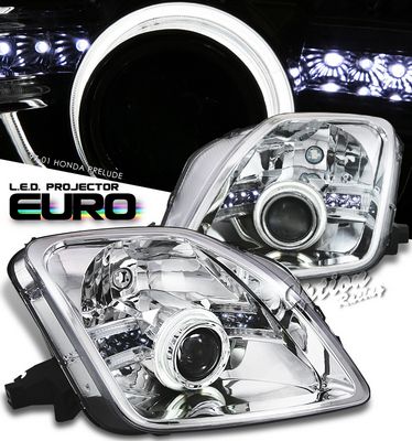 Honda Prelude 1997-2001 Clear CCFL Halo Projector Headlights