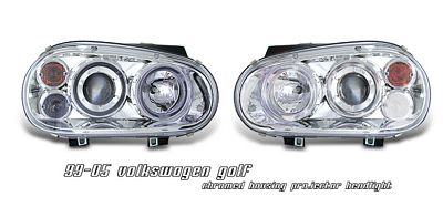 VW Golf 1999-2005 Clear Dual Halo Projector Headlights
