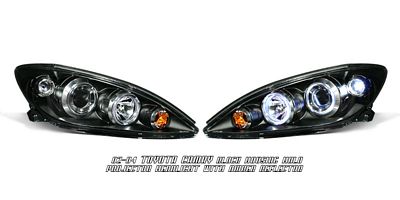 Toyota Camry 2002-2004 Black Dual Halo Projector Headlights
