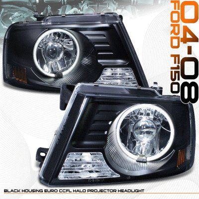 Ford f150 black projector ccfl halo headlights #3
