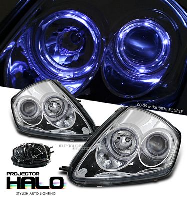 Mitsubishi Eclipse 2000-2005 Clear Dual Halo Projector Headlights