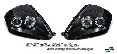 Mitsubishi Eclipse 2000-2005 Depo Black Projector Headlights