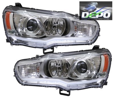 Mitsubishi Lancer 2008-2013 Depo Chrome Projector Headlights