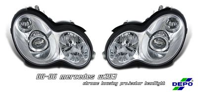 Mercedes Benz C Class 2001-2006 Depo Clear Projector Headlights
