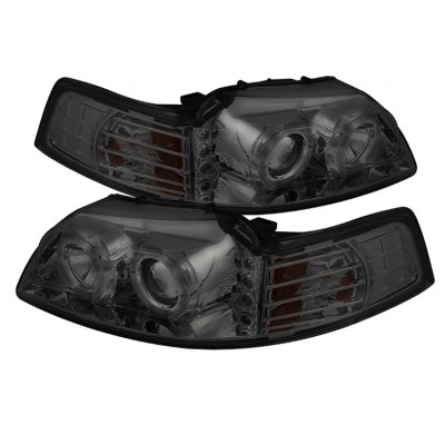 Ford Mustang 1999-2004 Smoked Halo Projector Headlights with LED