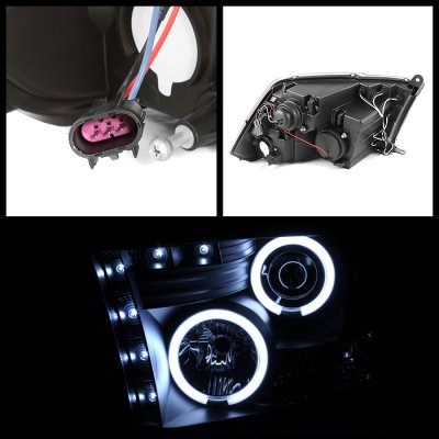 Dodge Ram 2009-2018 Black CCFL Halo Projector Headlights LED DRL