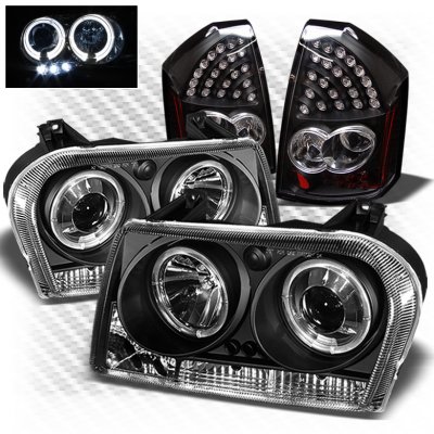 Chrysler 300 2005-2007 Black CCFL Halo Headlights and LED Tail Lights