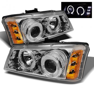 Chevy Silverado 2500 2003-2004 Clear Dual Halo Projector Headlights with LED
