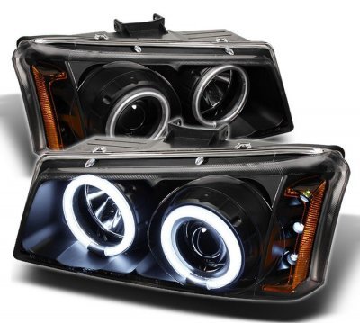 Chevy Silverado 2500 2003-2004 Black CCFL Halo Projector Headlights with LED