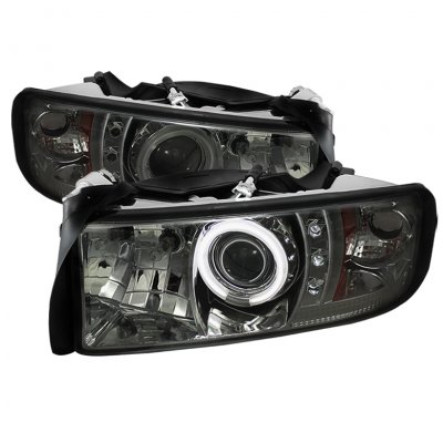 Dodge Ram 1994-2001 Smoked CCFL Halo Projector Headlights with LED