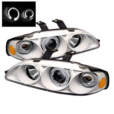 Honda Civic Sedan 1992-1995 White Dual Halo Projector Headlights