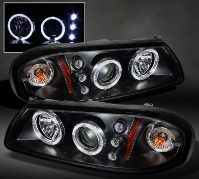 Chevy Impala 2000-2005 Black Halo Projector Headlights with LED