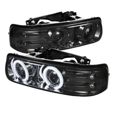 Chevy Suburban 2000-2006 Smoked CCFL Halo Projector Headlights with LED