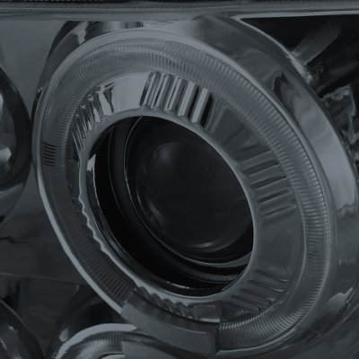 Chevy Silverado 2003-2006 Smoked Projector Headlights Halo LED