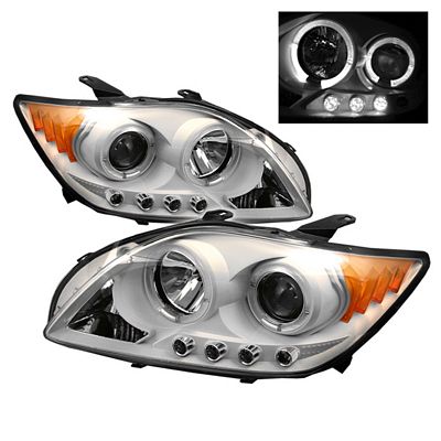 Scion tC 2005-2007 White Dual Halo Projector Headlights with LED