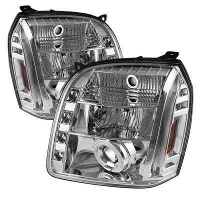 GMC Yukon XL 2007-2014 Clear CCFL Halo Projector Headlights with LED