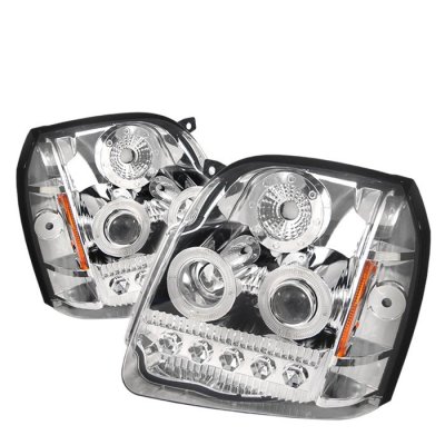GMC Yukon Denali 2007-2010 Clear Dual Halo Projector Headlights with LED