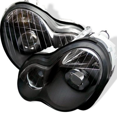 Mercedes Benz C Class 2001-2005 Black Projector Headlights
