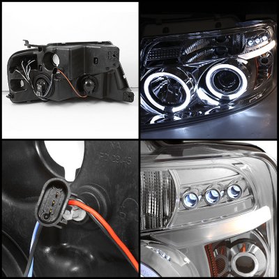 Ford F150 2004-2008 Clear Halo Projector Headlights and LED Brake Light