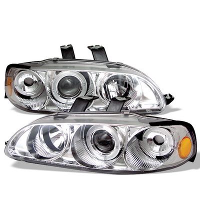 Honda Civic Sedan 1992-1995 Clear Dual Halo Projector Headlights with Corner Lights