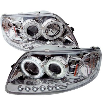 Ford Expedition 1997-2002 Clear CCFL Halo Projector Headlights with LED