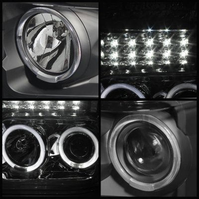 Ford F350 Super Duty 2008-2010 Black Projector Headlights Halo LED