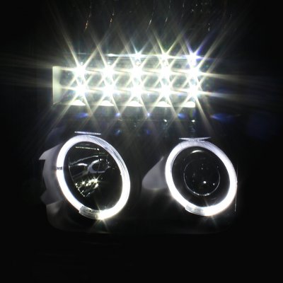 Ford F250 Super Duty 2008-2010 Black Projector Headlights Halo LED