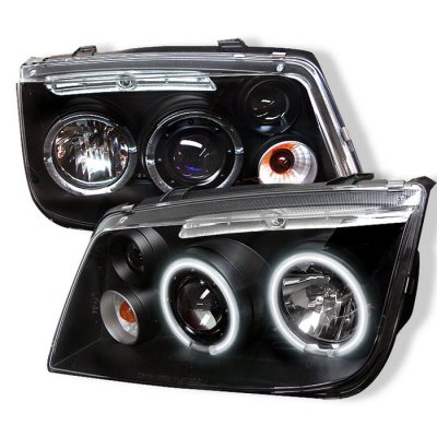 VW Jetta 1999-2005 Black Dual CCFL Halo Projector Headlights