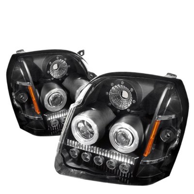 GMC Yukon 2007-2010 Black Dual Halo Projector Headlights with LED