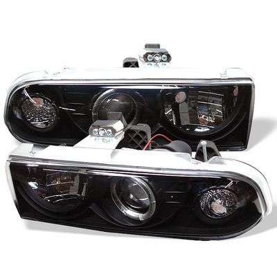 Chevy S10 1998-2002 Black Halo Projector Headlights