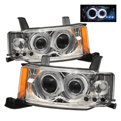 Scion xB 2003-2007 Clear Dual Halo Projector Headlights with LED