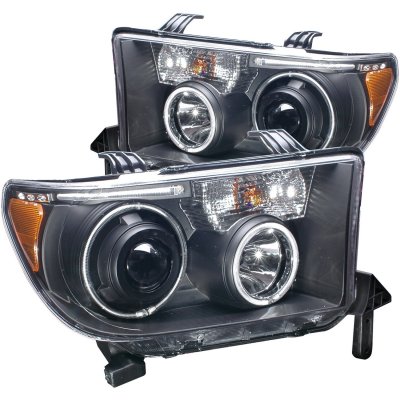 Toyota Sequoia 2008-2015 Black Projector Headlights with CCFL Halo