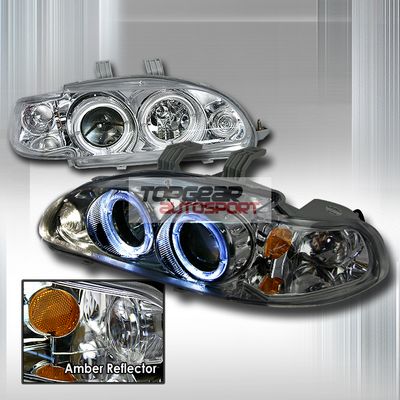 Honda Civic Sedan 1992-1995 Clear Projector Headlights Halo