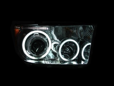Toyota Sequoia 2008-2015 Black Projector Headlights with CCFL Halo