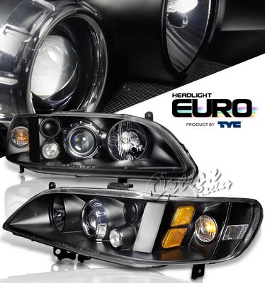Honad Accord 1998-2002 TYC JDM Black Projector Headlights