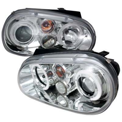 VW Golf 1999-2005 Clear Dual CCFL Halo Projector Headlights
