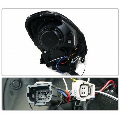 Infiniti G35 Sedan 2005-2006 Black Projector Headlights Halo LED DRL