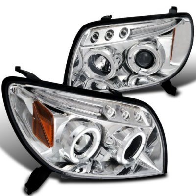 thumbnail image 2 of Autozensation Black LED Halo Projector Headlights For 2003-2005 Toyota 4Runner – Pair (Left + Right), DOT/SAE Certified 2 of 3