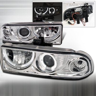 Chevy S10 1998-2004 Clear Dual Halo Projector Headlights