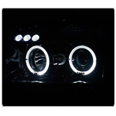 Nissan Titan 2004-2007 Smoked Halo Projector Headlights with LED