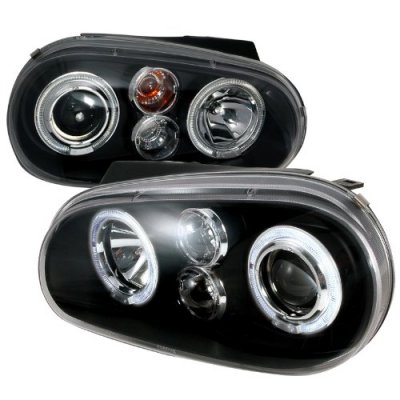 VW Golf 1999-2005 Black Dual Halo Projector Headlights