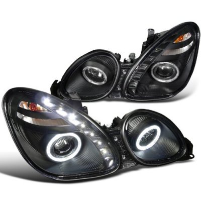 Lexus GS400 1998-2000 Black Projector Headlights Halo LED DRL
