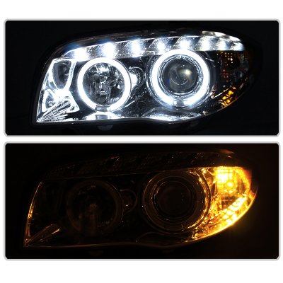 BMW 128i 2008-2013 E82 E88 Clear Halo Projector Headlights with LED