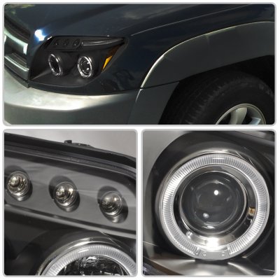 Toyota 4Runner 2003-2005 Black Halo Projector Headlights with LED