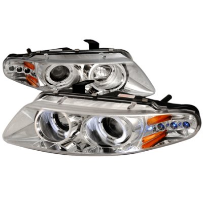 Chrysler Sebring Coupe 1997-2000 Clear Dual Halo Projector Headlights with LED