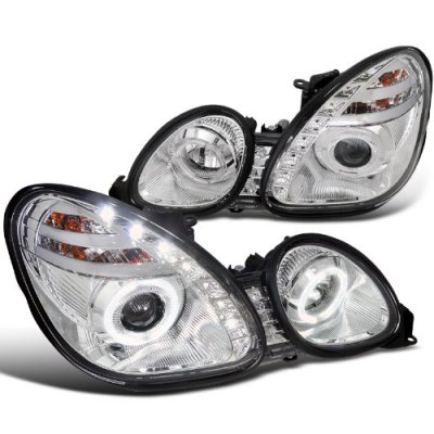Lexus GS400 1998-2000 Chrome Projector Headlights Halo LED DRL